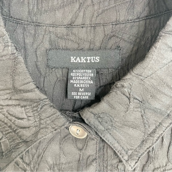 Kaktus Womens Long Sleeve Button Down Swirl Jacket Mirror Image Black Sz M - Picture 7 of 10